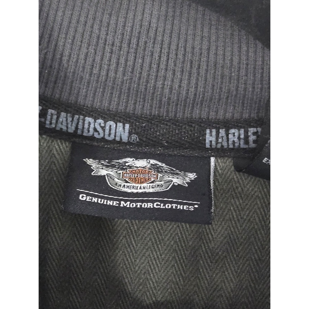 Vtg Harley Davidson Quarter Snap Sweatshirt Men's Size 2XL Riding 1/4 Button - Picture 4 of 9